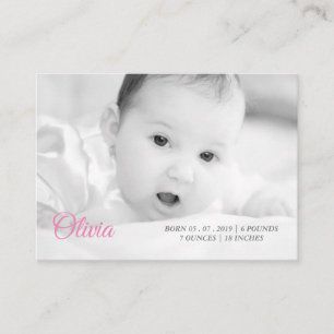 Cartão De Visita a foto & o nome do seu bebê