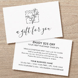 Cartão De Visita A Gift For You Shopping Custom Logo White Business