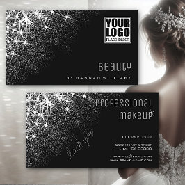 Cartão De Visita A Glitter Silver Luminosa Estende-Se Por Trendênci