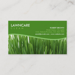 Cartão De Visita A grama do jardineiro ajardinando limpa a natureza
