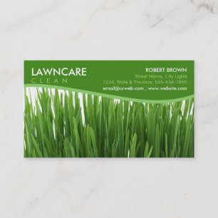 Cartão De Visita A grama do jardineiro ajardinando limpa a natureza