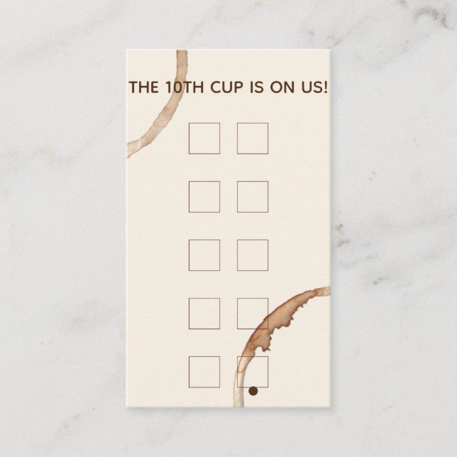 Cartão De Visita a lealdade recompensa o café do coffeeshop do (Frente)