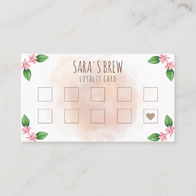 Cartão De Visita a lealdade recompensa o café do coffeeshop do (Frente)