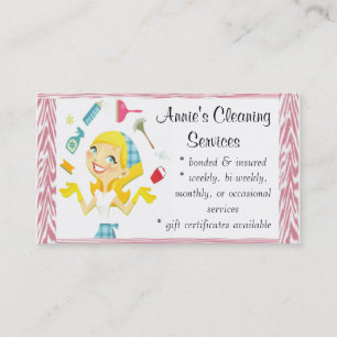 Cartão De Visita A limpeza presta serviços de manutenção ao cart