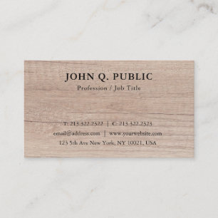 Cartão De Visita A madeira parece um Modelo profissional elegante