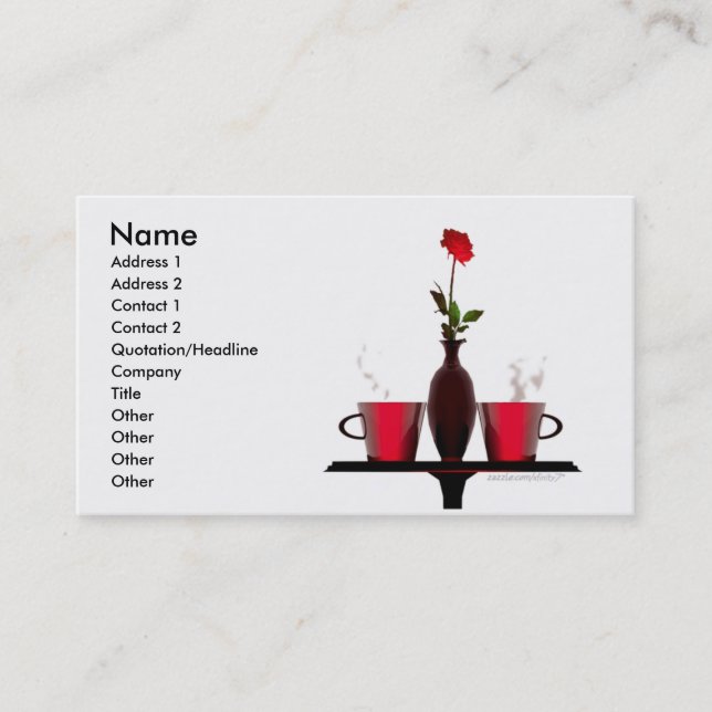 Cartão De Visita A mesa de centro e aumentou (Frente)