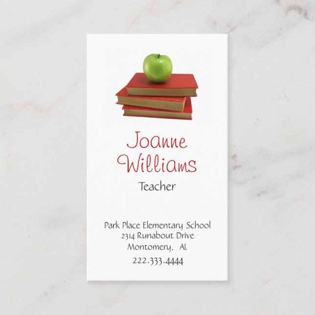 Cartão de visita à moda do professor (Frente)