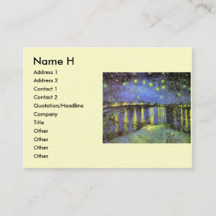 Cartão De Visita A noite estrelado de Vincent van Gogh sobre o