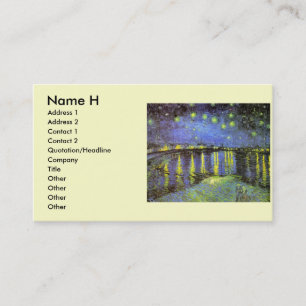 Cartão De Visita A noite estrelado de Vincent van Gogh sobre o