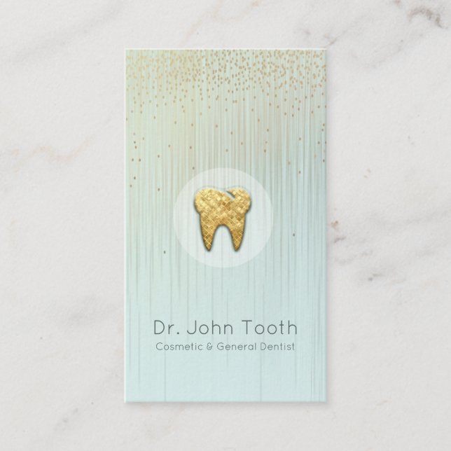Cartão De Visita A nomeação de dentistas dentais modernos é Dourada (Frente)