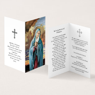 Cartão De Visita A oração católica carda   nossa senhora