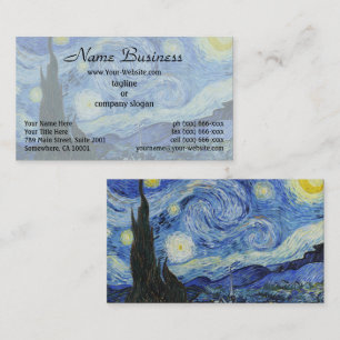 Cartão De Visita A Pintura Clássica de Van Gogh na Noite Estrelada