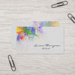 Cartão De Visita a pintura colorida do artista Splatters 2