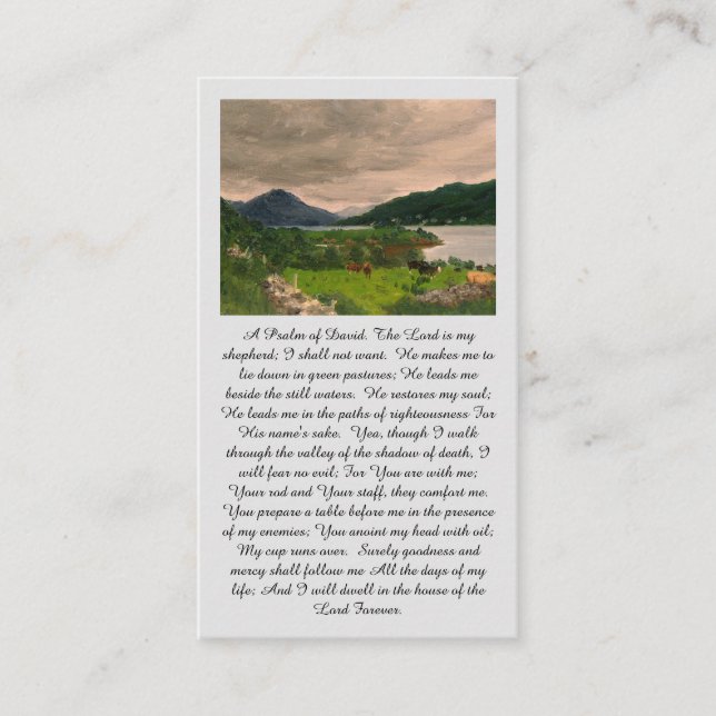 Cartão De Visita A Psalm of David Celebration of Life Prayer Card (Frente)