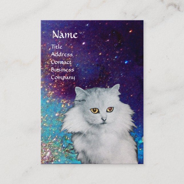 CARTÃO DE VISITA A RAINHA DOS GATOS BRANCOS, MONOGRAMA (Frente)