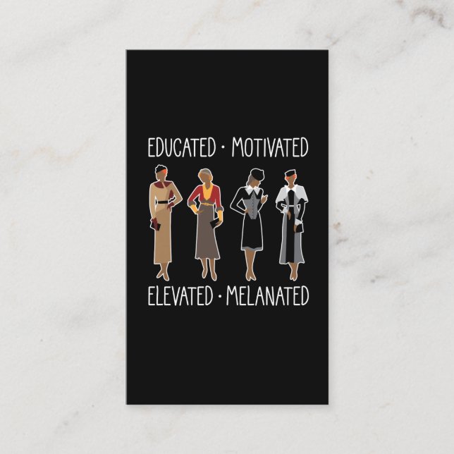 Cartão De Visita A Rainha Negra Educada Afro-Americana Motivada (Frente)