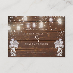 Cartão De Visita A sequência de caracteres do Jar Rústico Mason a