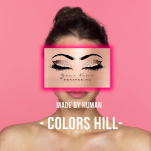 Cartão De Visita A sobrancelha da composição Eyes o rosa do ouro