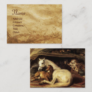 CARTÃO DE VISITA A TENDA ÁRABE COM CAVALOS, OUTRO BURAÇO ANIMAL