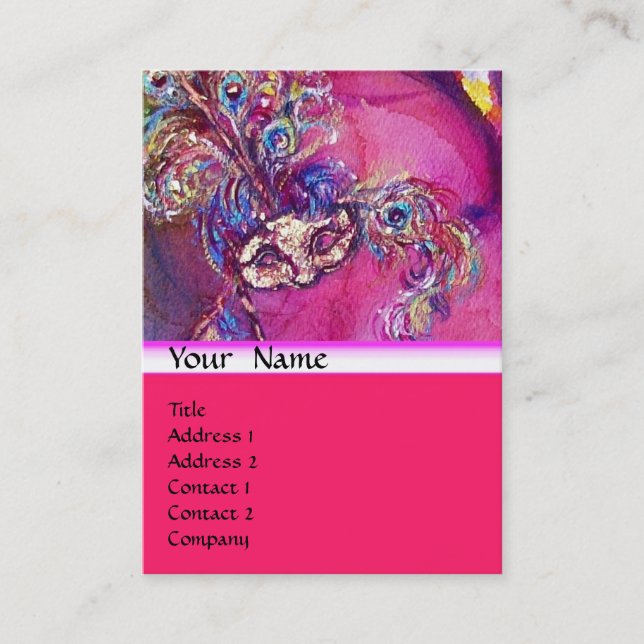 Cartão De Visita A TERCEIRA MÁSCARA / Figurino Designer , Artista d (Frente)