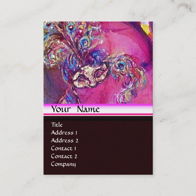 Cartão De Visita A TERCEIRA MÁSCARA / Figurino Designer , Artista d (Frente)