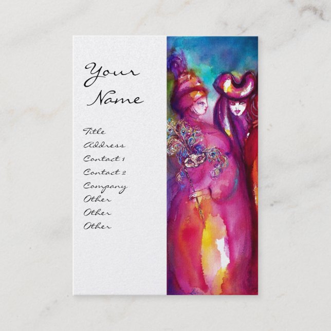 Cartão De Visita A TERCEIRA MÁSCARA / Figurino Designer , Artista d (Frente)