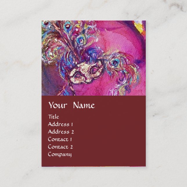 Cartão De Visita A TERCEIRA MÁSCARA / Figurino Designer , Artista d (Frente)