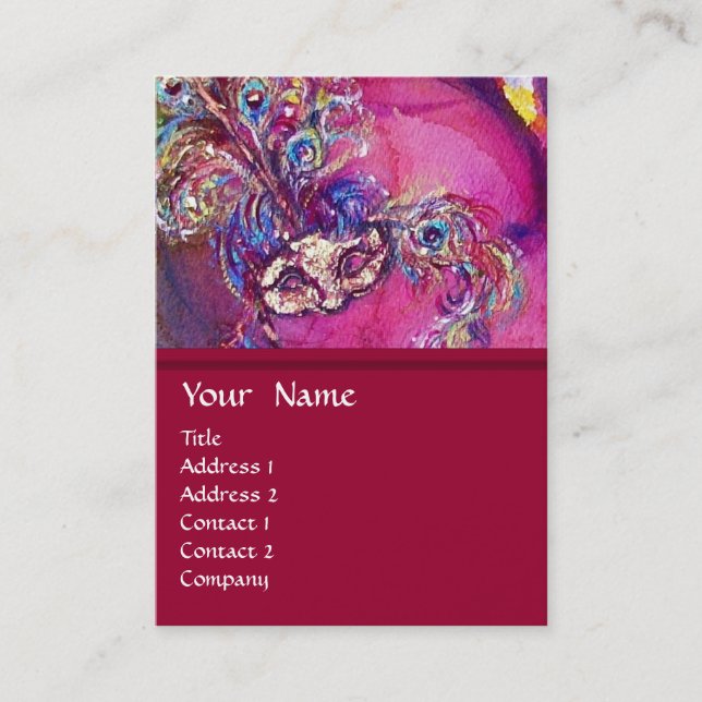 Cartão De Visita A TERCEIRA MÁSCARA / Figurino Designer , Artista d (Frente)