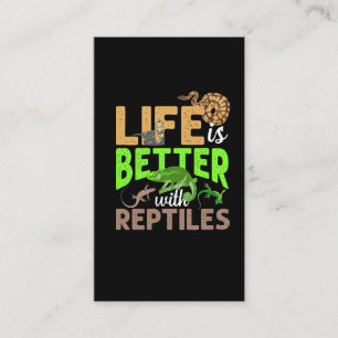 Cartão De Visita A vida é melhor com os répteis Gecko Chameleon C