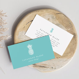 Cartão De Visita Abacaxi de Turquesa