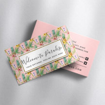 Abacaxi e Flores de Hibisco Aquarela Tropical