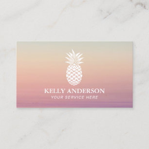 Cartão De Visita Abacaxi Logotipo do Pastel Elegante