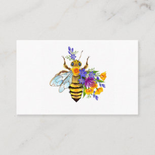 Cartão De Visita Abeja flor com plantas silvestres