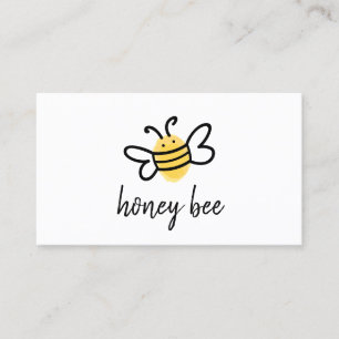 Cartão De Visita Abeja Melífera Simples Branca