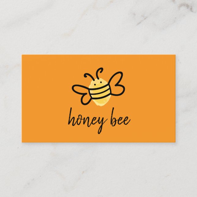 Cartão De Visita Abeja Melífera Simples Laranja (Frente)