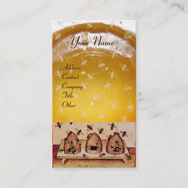 CARTÃO DE VISITA ABELHA DE MEL, APICULTURA, APIARISTA DE CARNE (Frente)