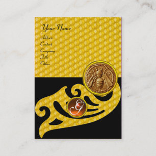 CARTÃO DE VISITA ABELHA DE MEL, MONOGRAMA APIARISTA DE CARNE