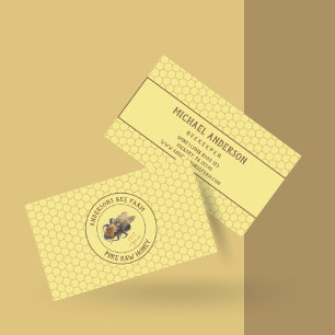 Cartão De Visita Abelha do vintage & favo de mel  