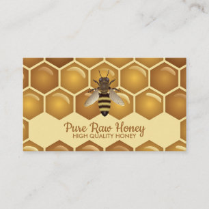 Cartão De Visita Abelha no logótipo da Apiarista Honeycomb