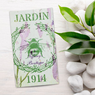 Cartão De Visita abelha vintage rústica francesa da lavanda