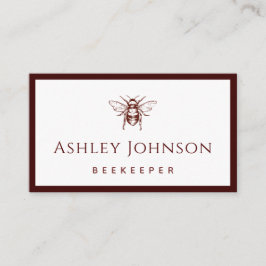 Cartão De Visita Abelhas Desenhadas Vermelhas Escuras Abelhas Honey