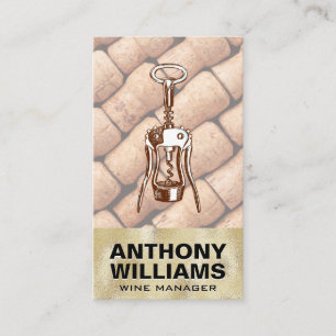Cartão De Visita Abertura Dourada de vinhos  Corks
