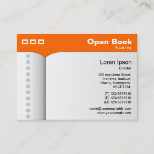 Cartão De Visita Abra o livro - FF6600 alaranjado