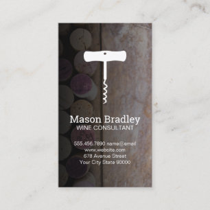 Cartão De Visita Abridor de vinho com saca-rolhas Cortiça na Mesa