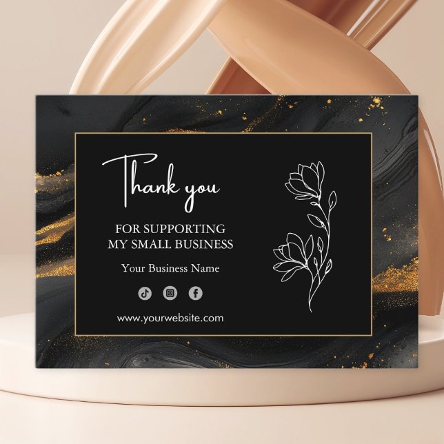 Cartão De Visita Abstract Black Gold Business Card (Criador carregado)