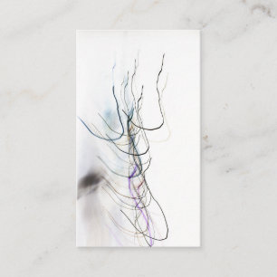 Cartão De Visita Abstract Minimalist Calligraphy Light Trails on Wh