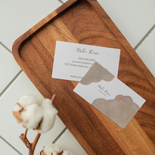 Cartão De Visita Abstract Watercolor Business Card in Pearl