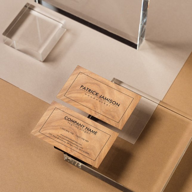 Cartão De Visita Abstraction Brown Wooden Knot (Criador carregado)