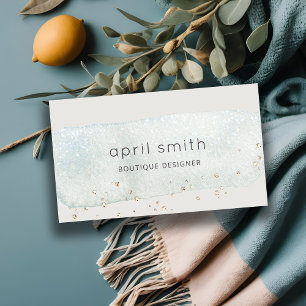 Cartão De Visita Abstrato Aqua Azul Pincel Azul Escória Lítida