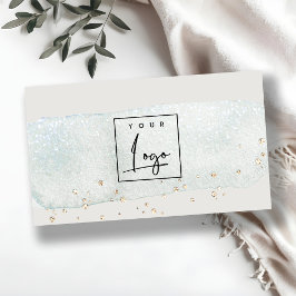 Cartão De Visita Abstrato Aqua Azul Pincel Azul Rolha Aquarela Logo